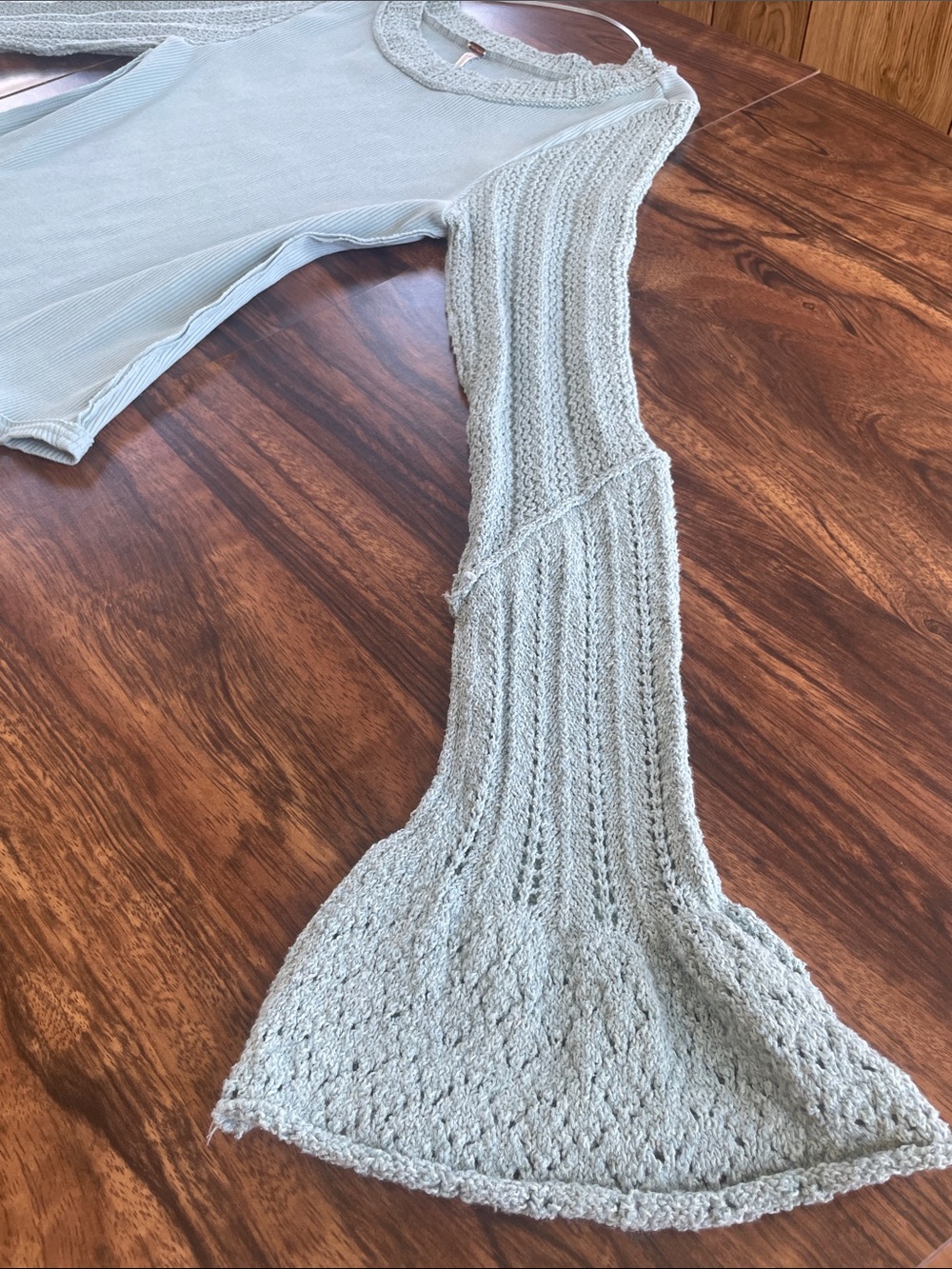 Free People Sage Knit-Trim Ribbed Long Sleeve Top - Picture 4 of 11